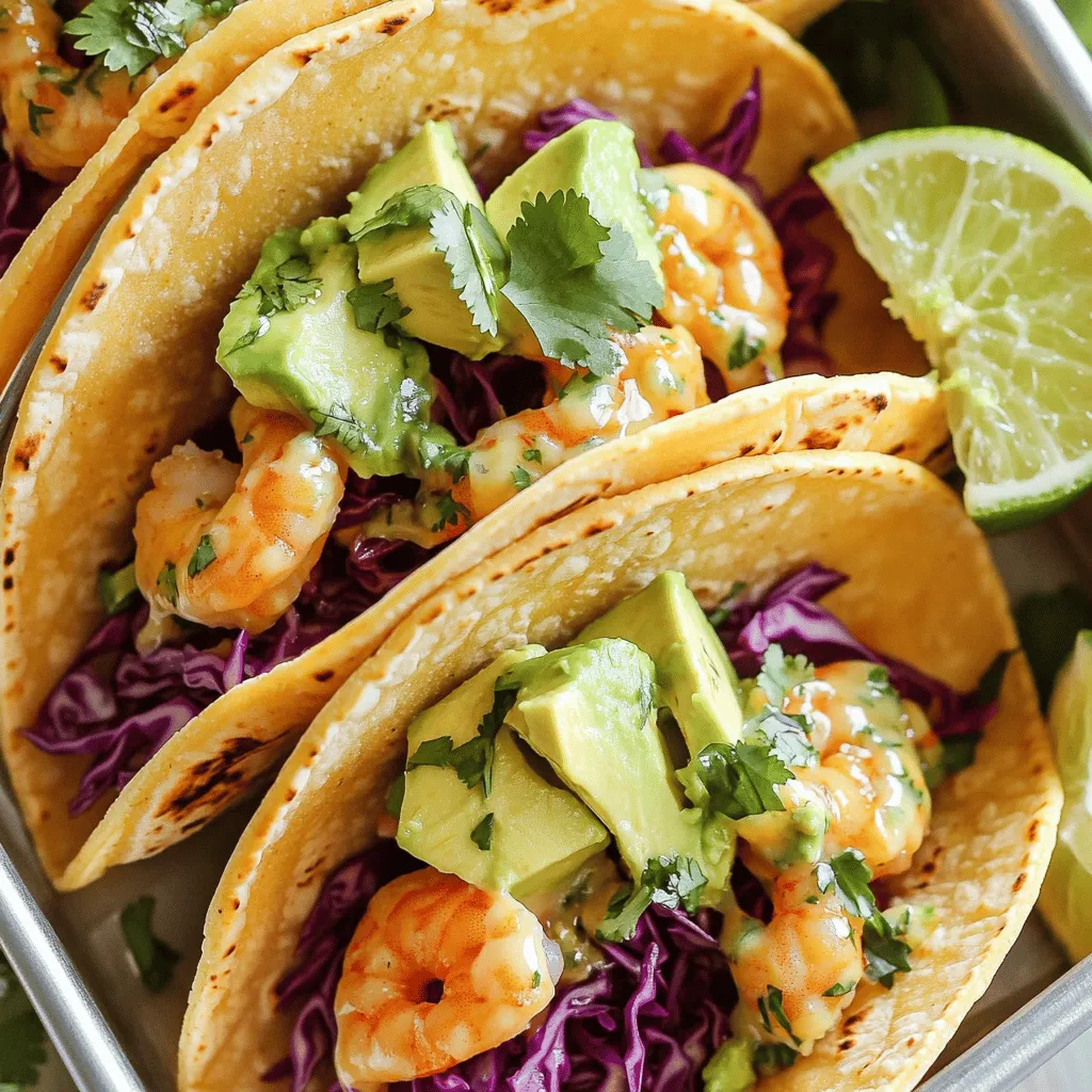 Kokos-Limetten-Garnelen-Tacos Frisch und Lecker