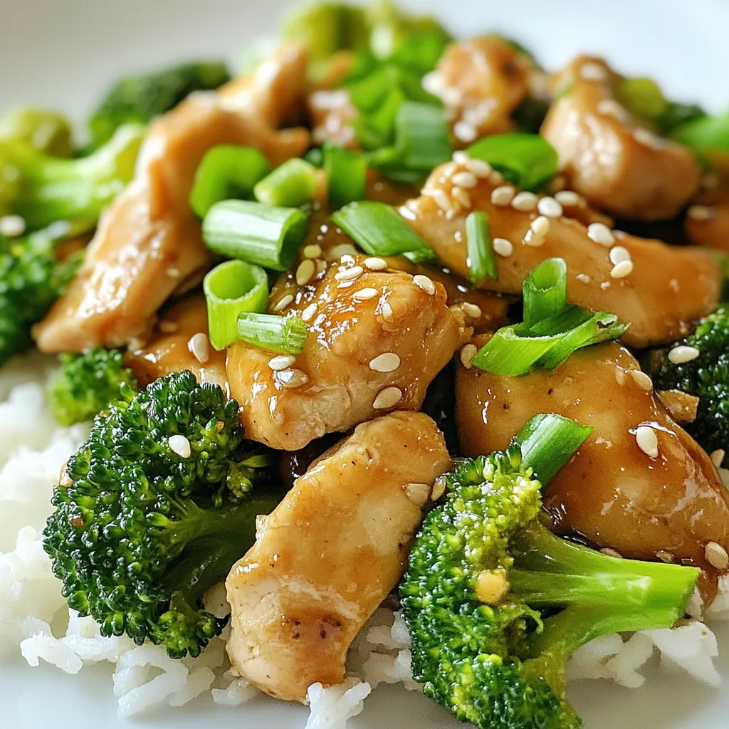 Fünf-Zutaten Huhn Brokkoli Pfanne Einfaches Gericht