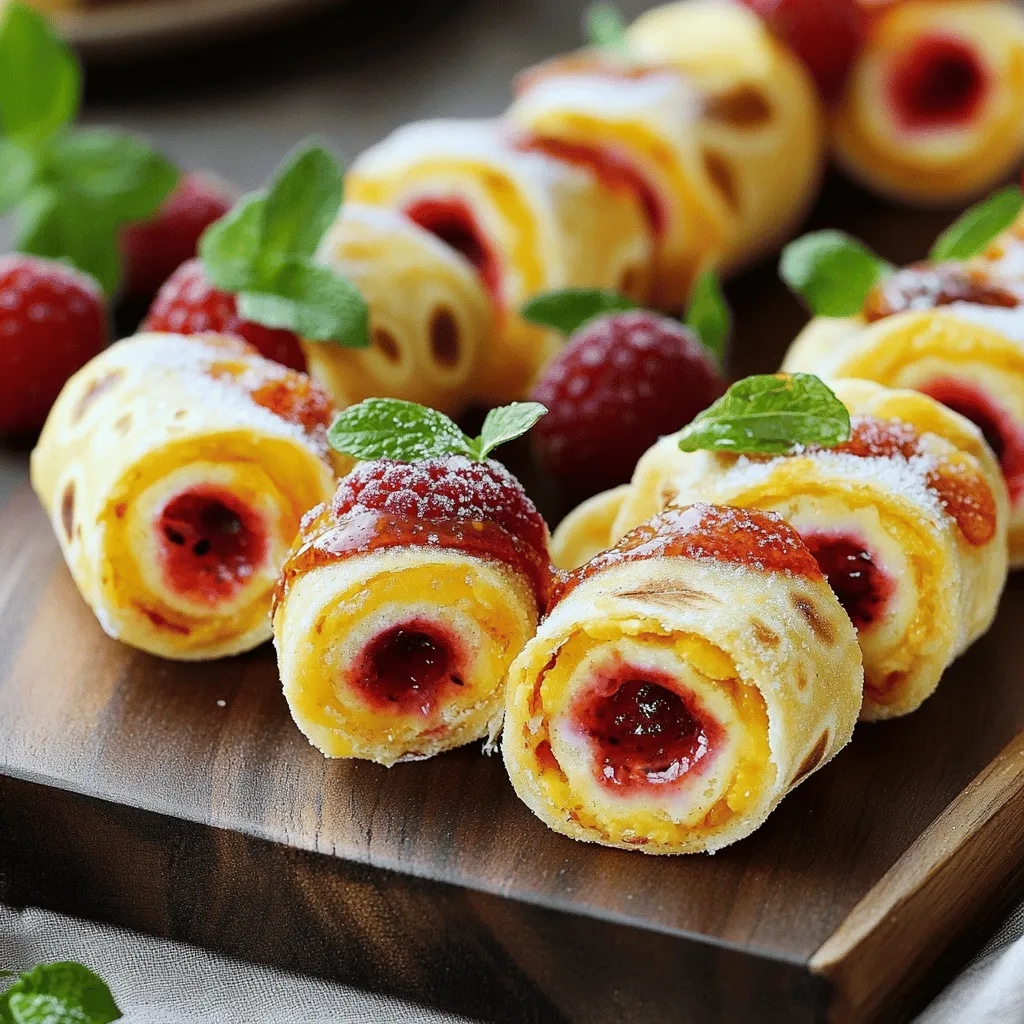 Einfache Erdbeer-Käsekuchen-Rollen Rezept für Genuss