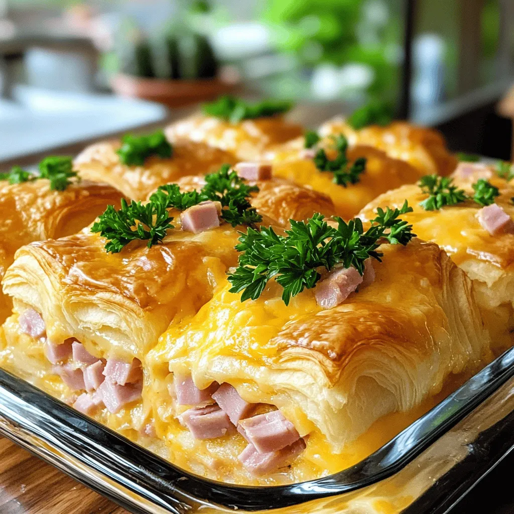 Ham &#038; Cheese Croissant Breakfast Bake Lecker und Einfach