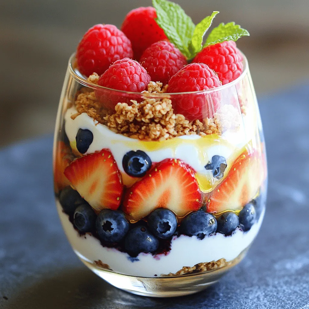 Für die Joghurtbasis nehme ich griechischen Joghurt. Du kannst natur oder vanille wählen. In einer Schüssel vermische den Joghurt mit Honig oder Ahornsirup. Rühre gut um, bis alles gleichmäßig ist. Probiere die Mischung und passe die Süße nach deinem Geschmack an.