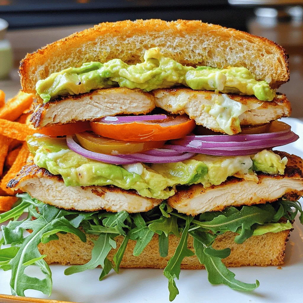 Köstliches Chicken Avocado Melt Sandwich Rezept