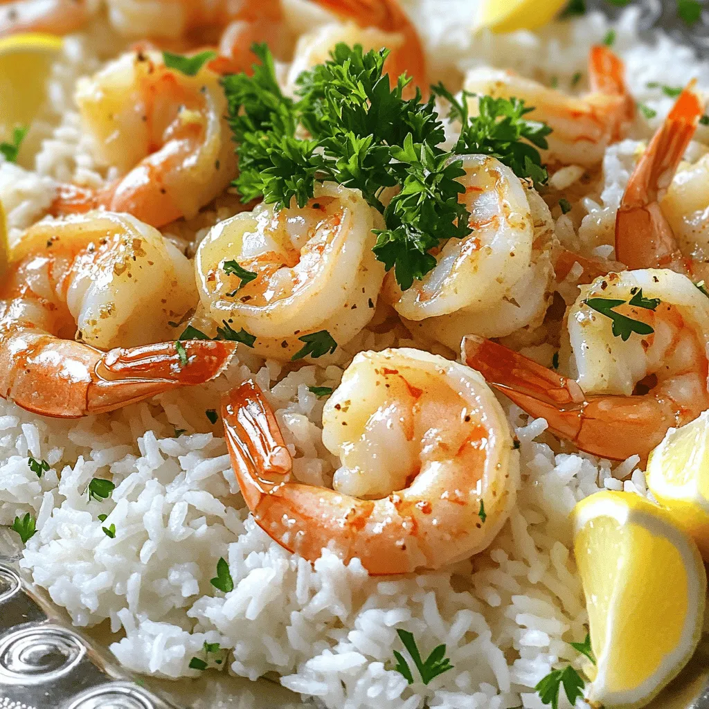 Knoblauchbutter Garnelen und Reis Einfache Genussreise
