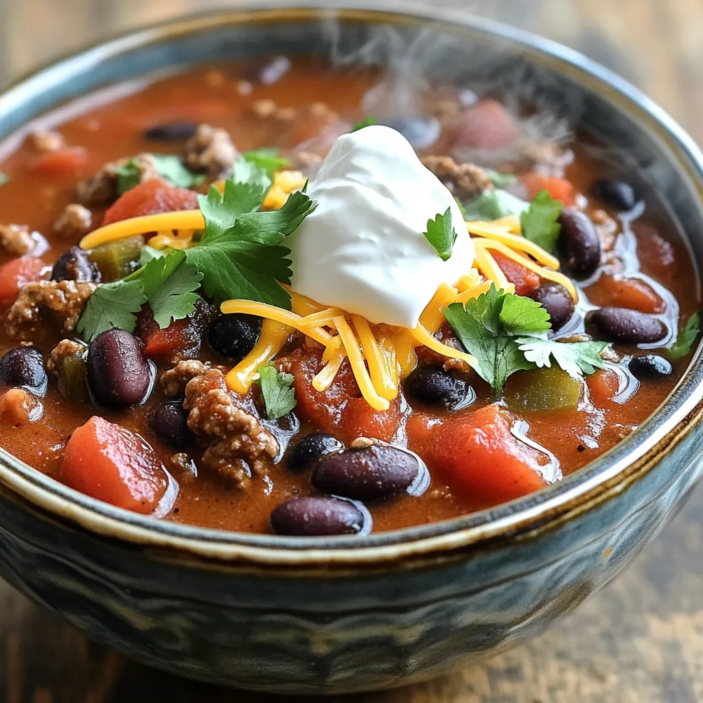 Leckeres Slow Cooker Beef Black Bean Chili Rezept