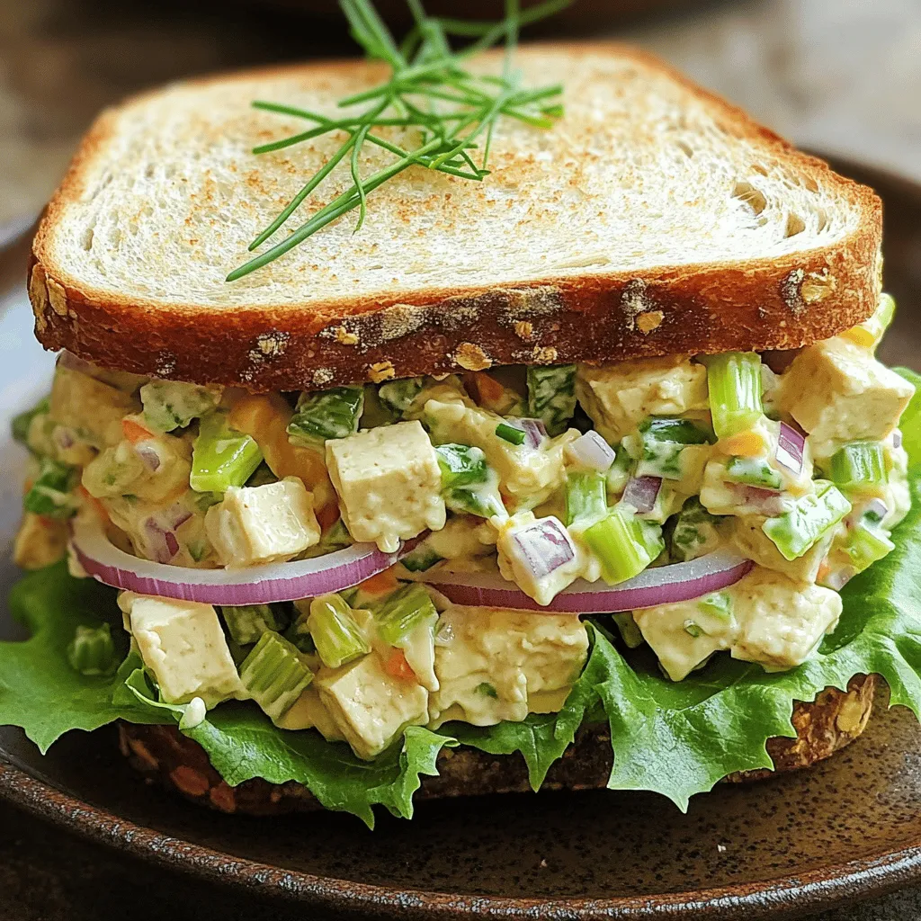 Tofu Salad Sandwich mit frischen Zutaten genießen