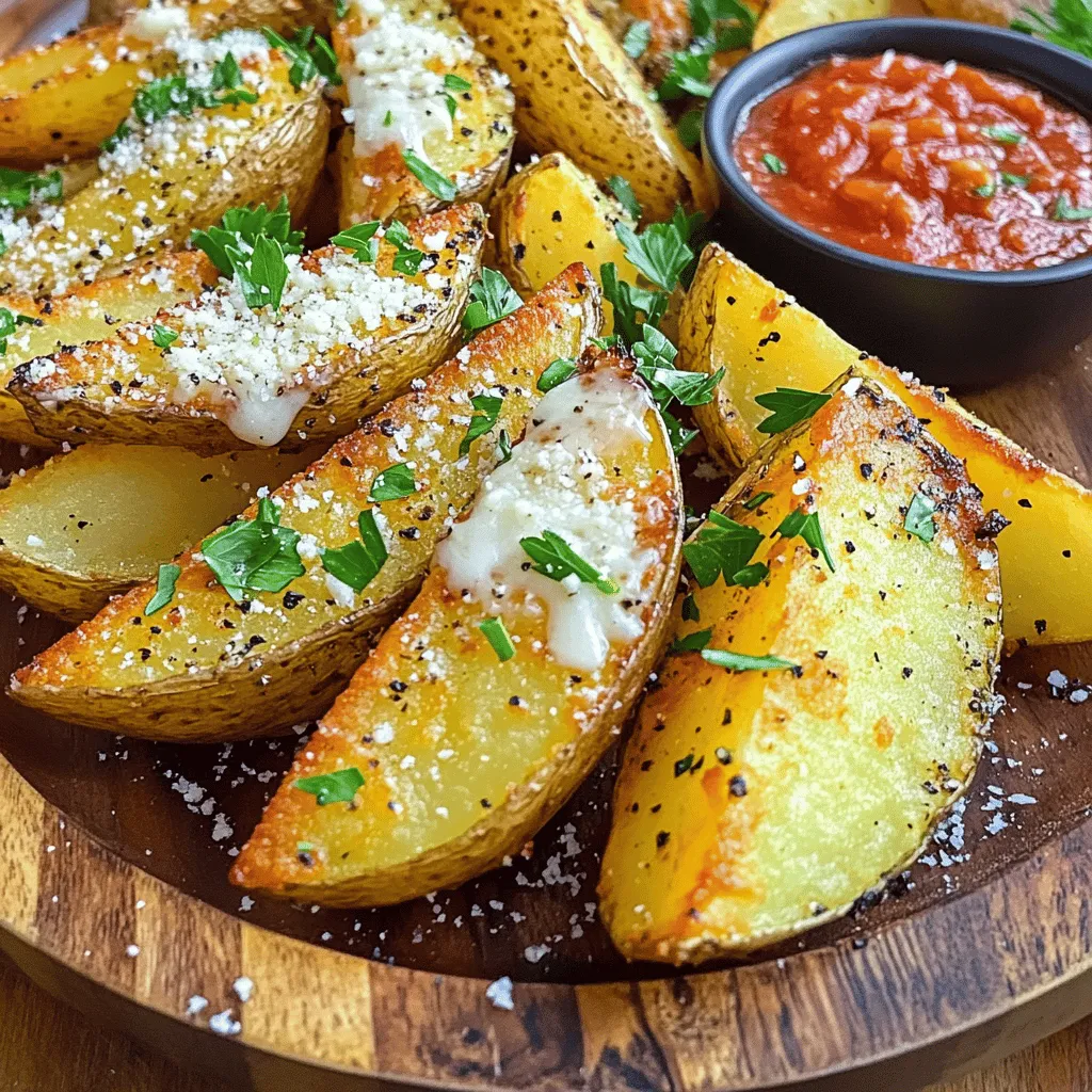 Baked Garlic Parmesan Potato Wedges Knusprig und Lecker