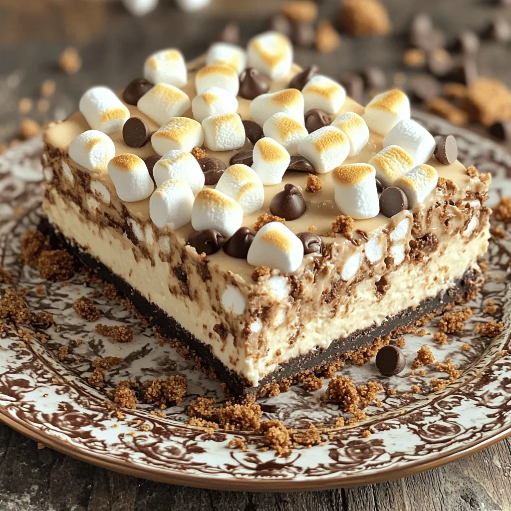 No-Bake S’mores Cheesecake Bars Lecker und Einfach
