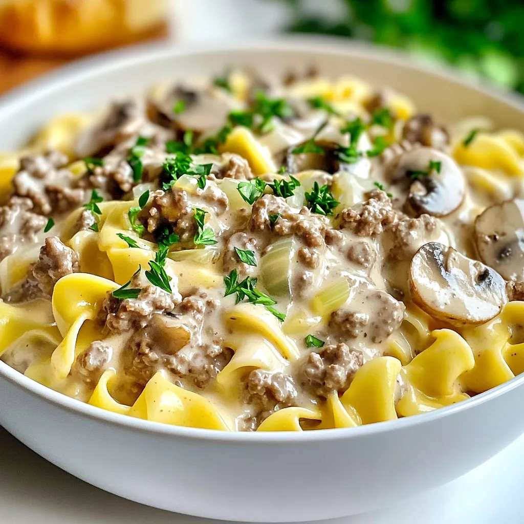 Cremiger Rinderstroganoff Einfaches und Schnelles Rezept
