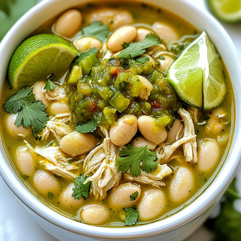Leckeres Slow Cooker White Chicken Chili Verde Rezept