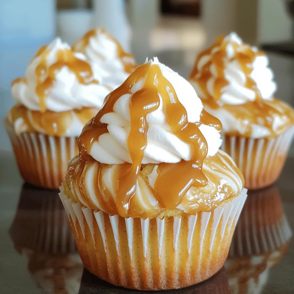 Karamellcupcakes mit Vanillecremefüllung genießen