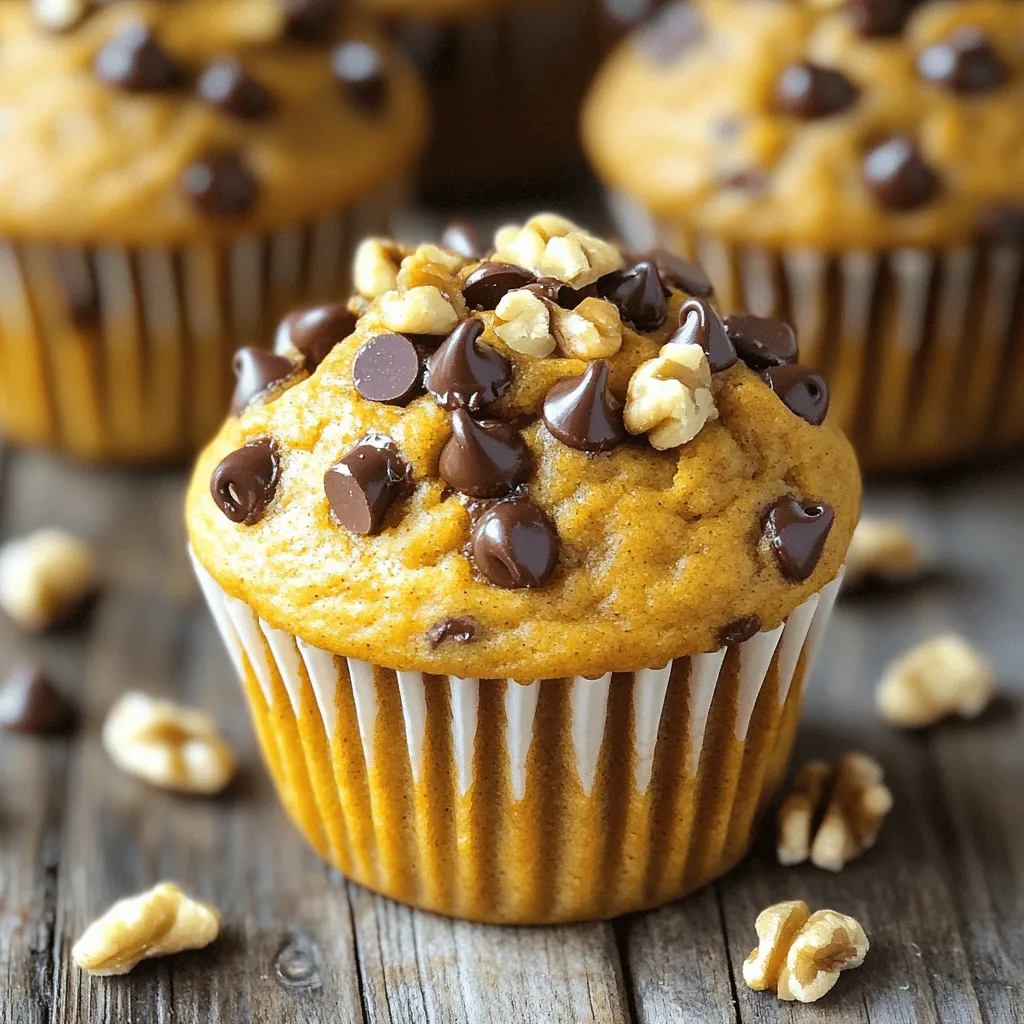 Schokoladenstückchen Kürbis Muffins Backstil Lecker