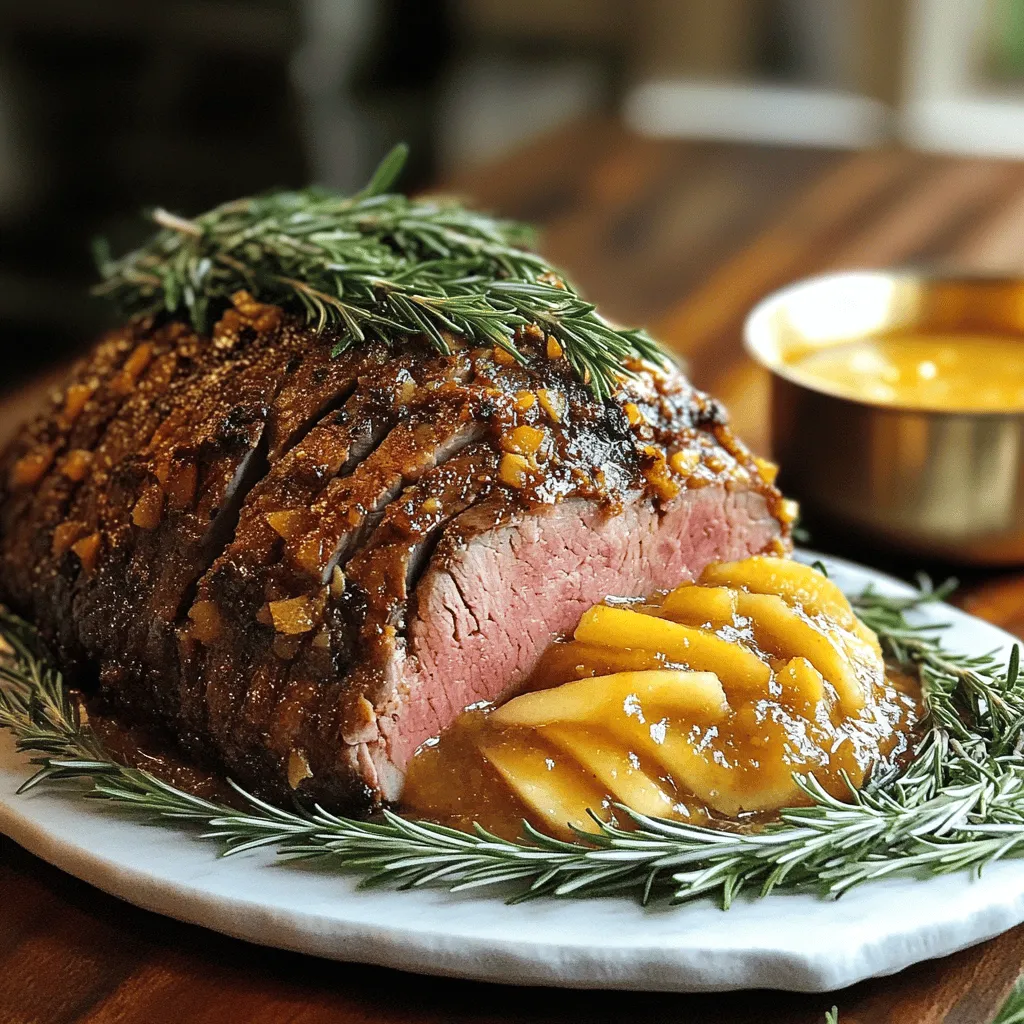 Rosmarin-Roastfleisch mit Ahorn-Apfel-Sauce genießen