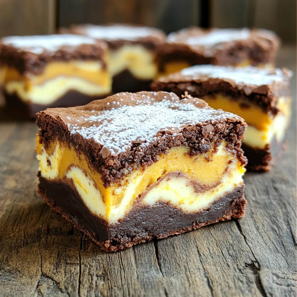 Pumpkin Cream Cheese Swirl Brownies Leckeres Rezept