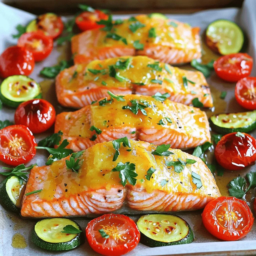 Sheet Pan Lemon Garlic Salmon Einfaches Rezept