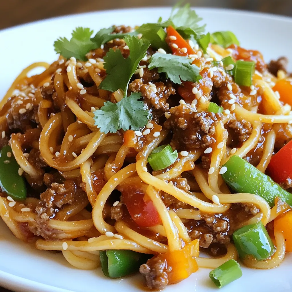 Asiatische Hackfleisch Spaghetti Einfaches Rezept
