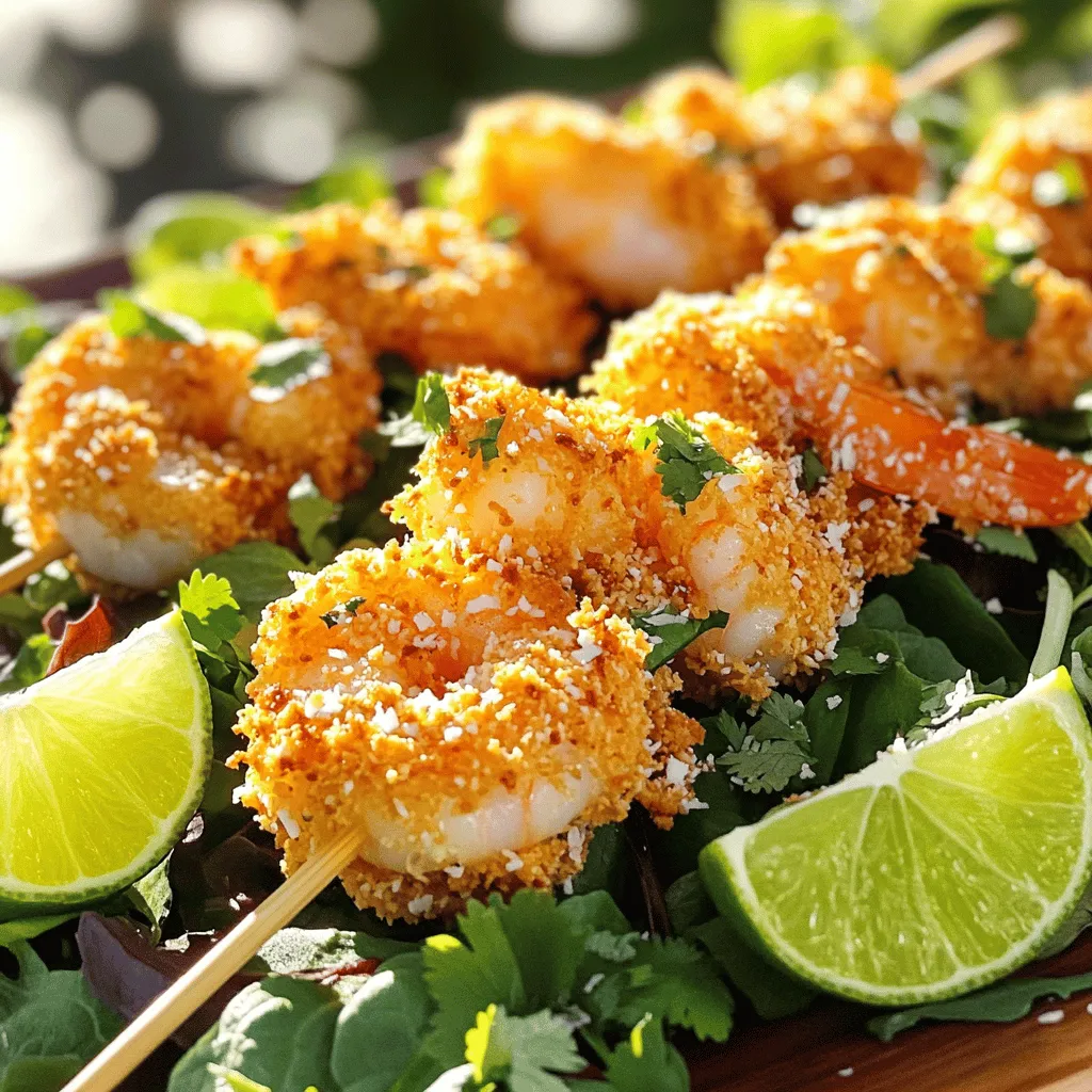 Tropical Coconut Shrimp Skewers Einfaches Grillrezept