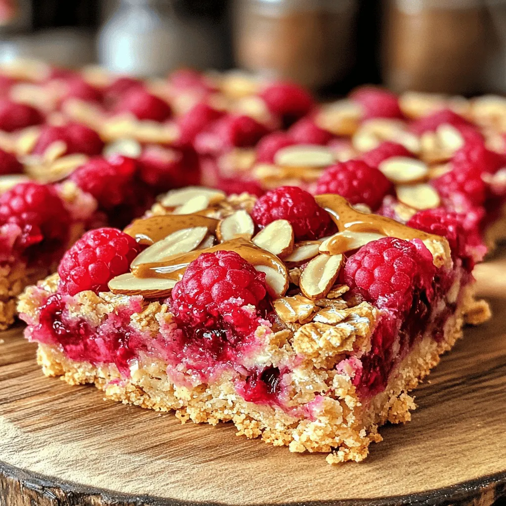 Himbeer-Mandel-Hafer-Riegel Nahrhaft und Einfach