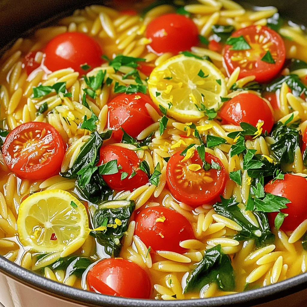 One-Pot Lemon Garlic Orzo Schnelles und leichtes Rezept