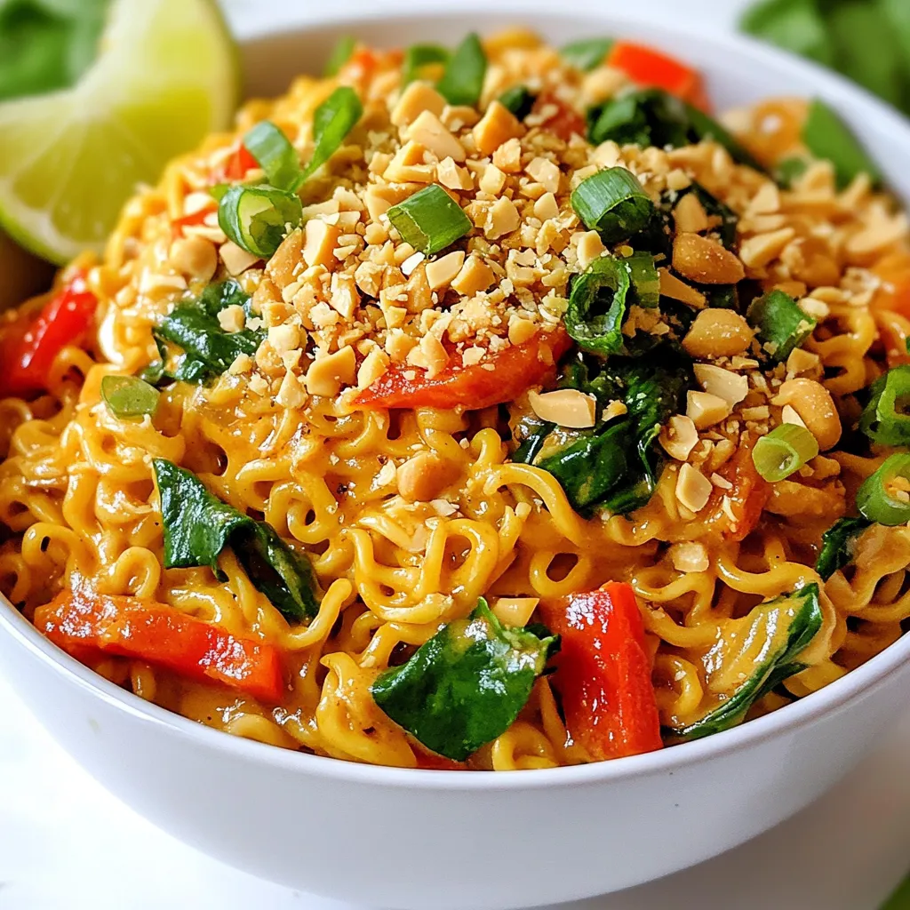 Spicy Peanut Ramen Noodles Einfache und leckere Mahlzeit