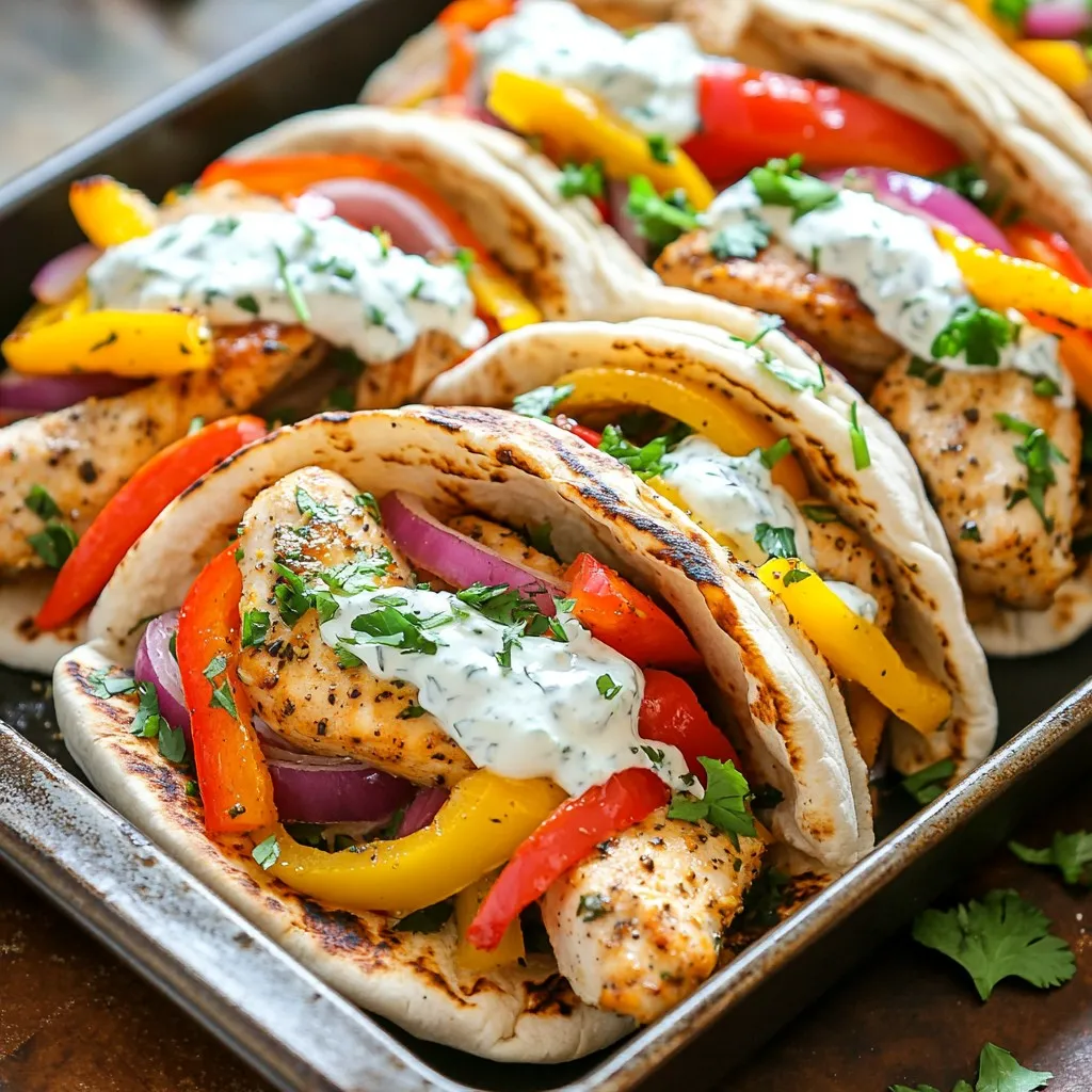 Sheet Pan Chicken Pitas Schnelles und leckeres Rezept