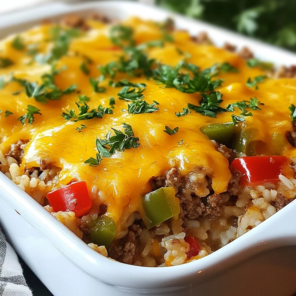Cheesy Ground Beef Rice Casserole Leckeres Rezept