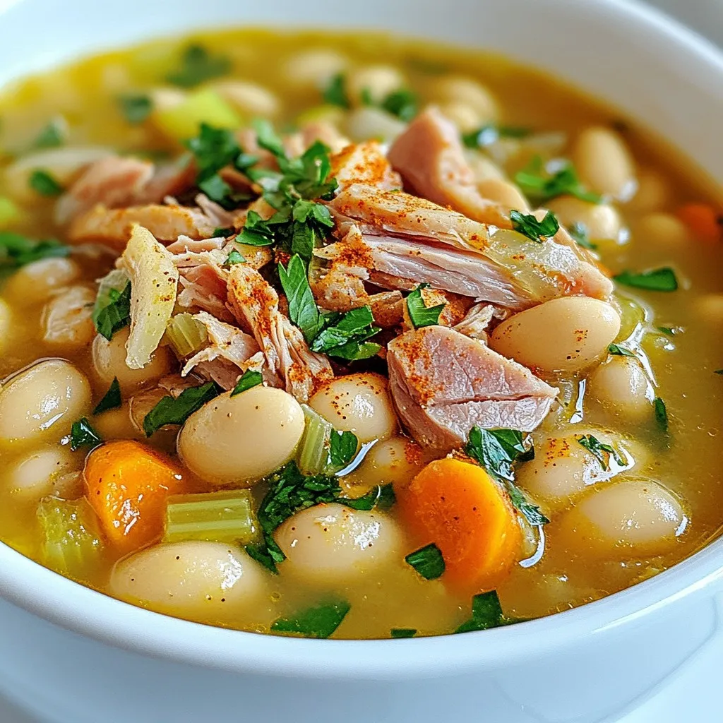 Geräucherter Schinkenhals-Bohnen-Suppe lecker genießen