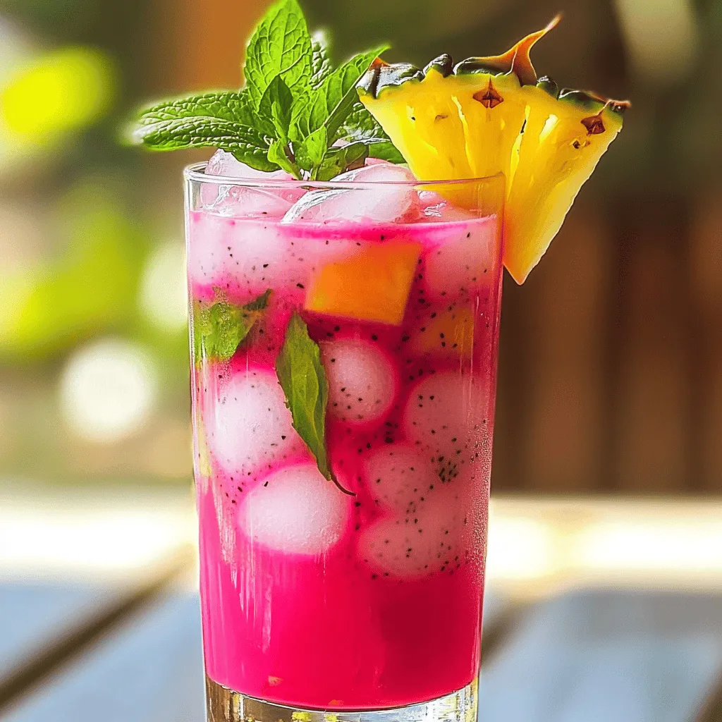 Drachenfrucht Kokos Cooler erfrischendes Rezept