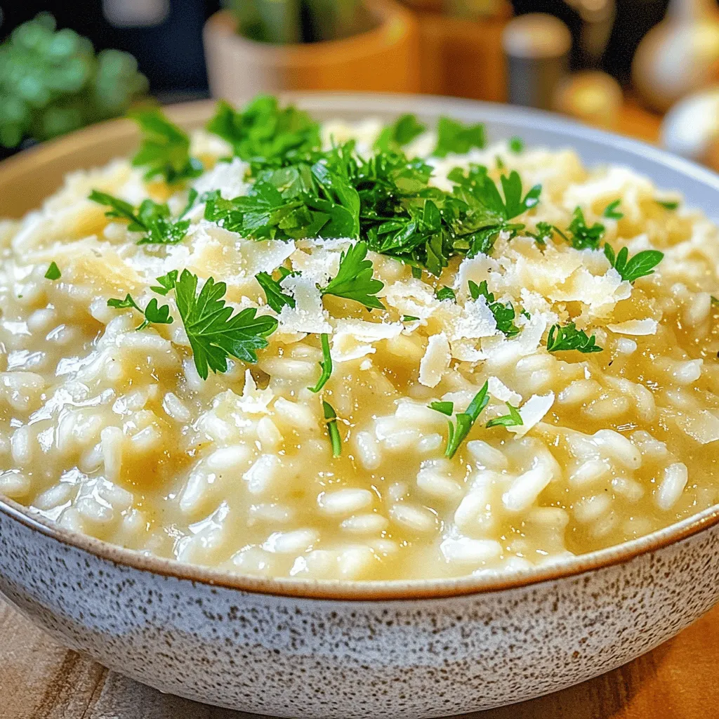 Cremiger Knoblauch-Parmesan-Risotto einfach zubereiten