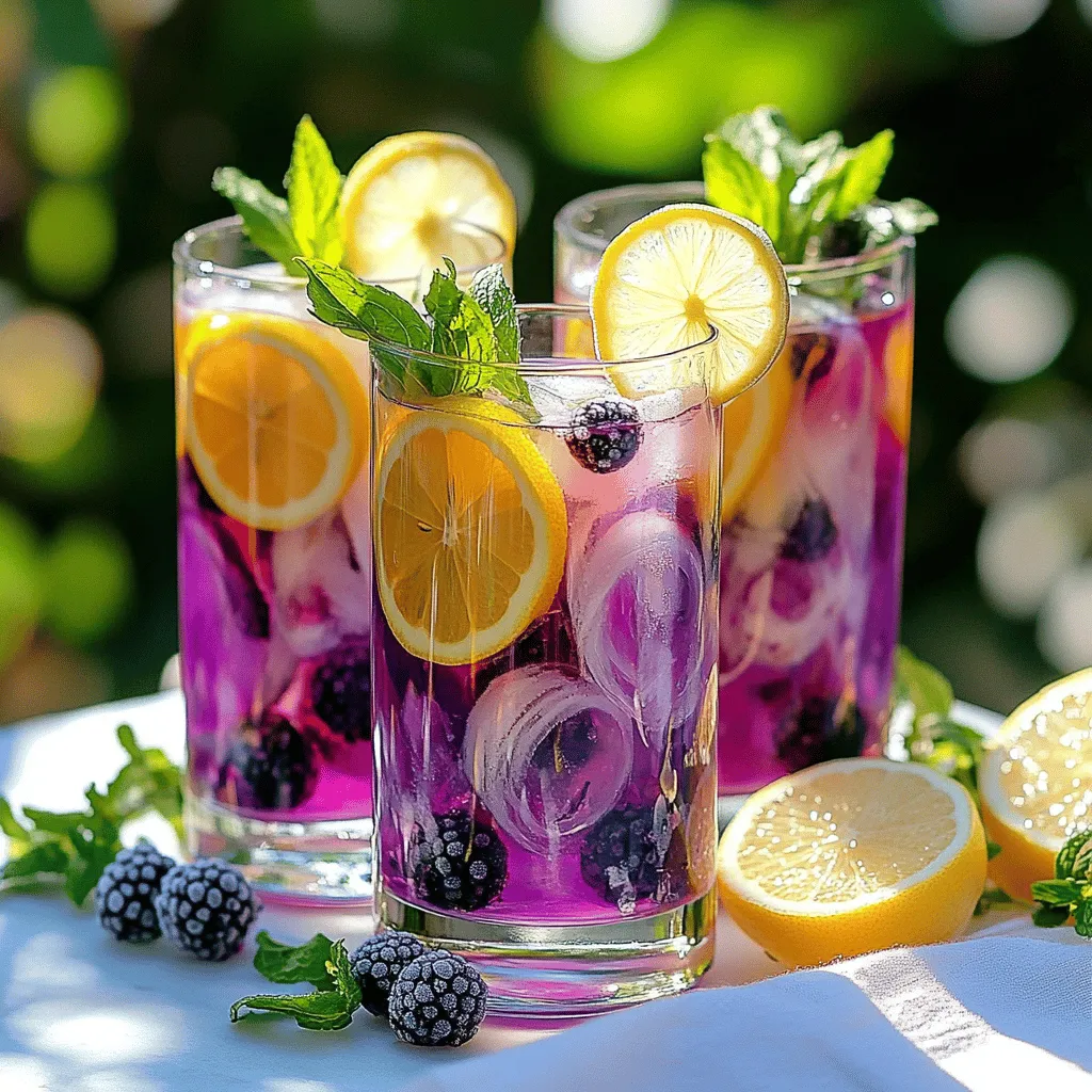 Heidelbeer-Tee-Limonade Einfaches und erfrischendes Getränk