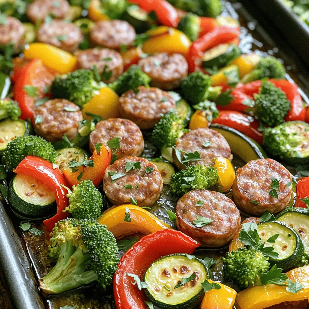 Sheet Pan Sausage and Veggies Schnelles und Einfaches Gericht