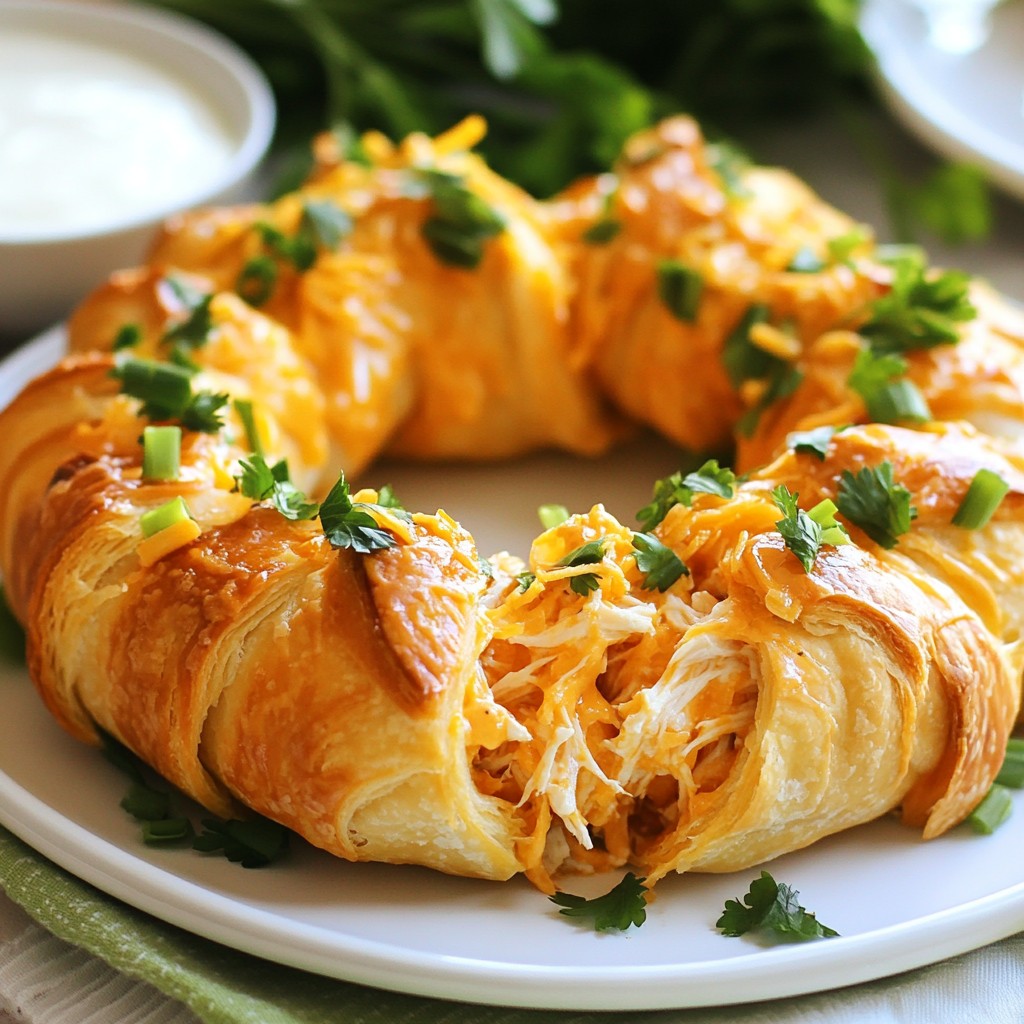 Buffalo Chicken Crescent Ring Einfach und Lecker