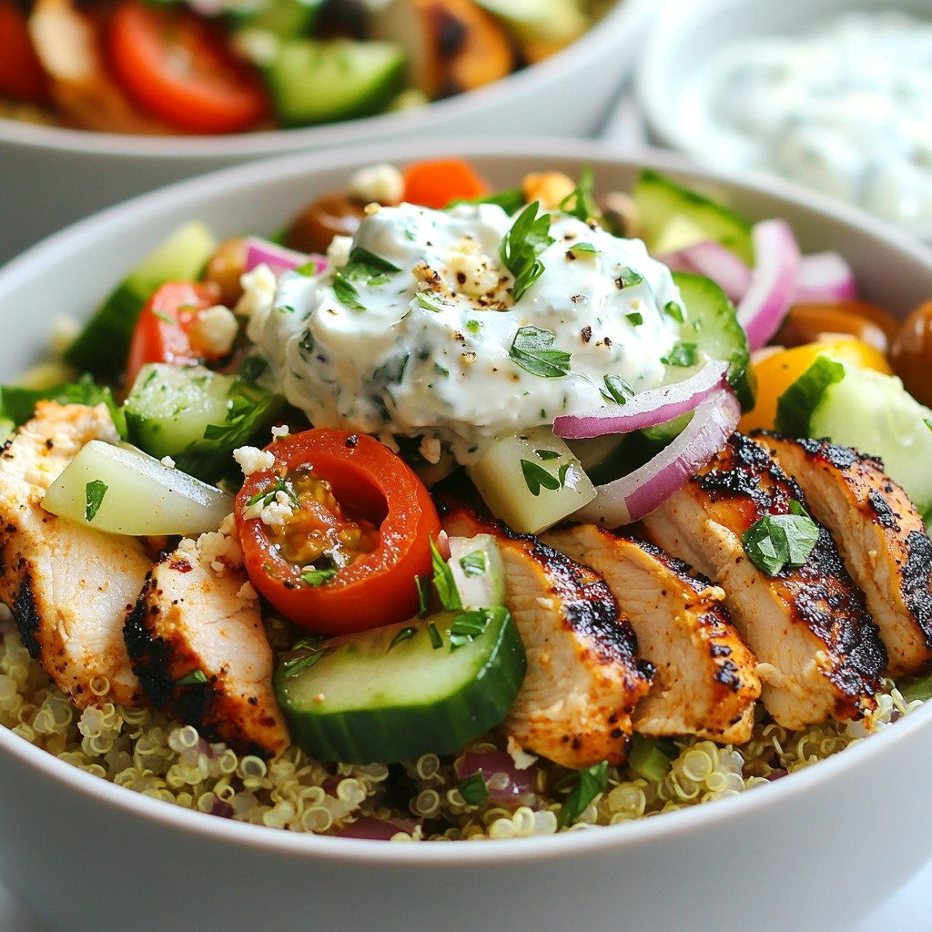 Griechische Hähnchen Gyro Schalen Lecker und Nahrhaft