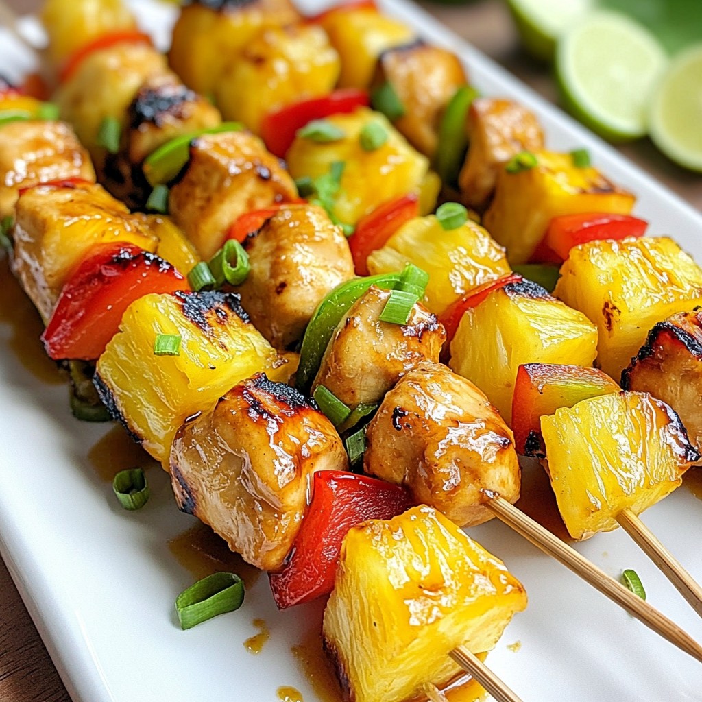 Teriyaki Pineapple Chicken Skewers Einfaches Grillrezept