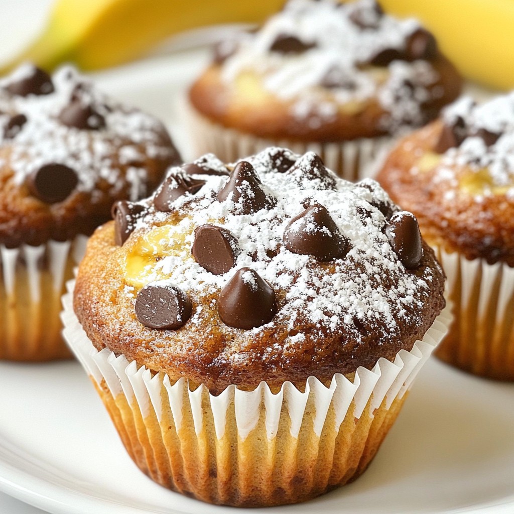 Schokoladenstückchen Bananenbrot Muffins lecker backen