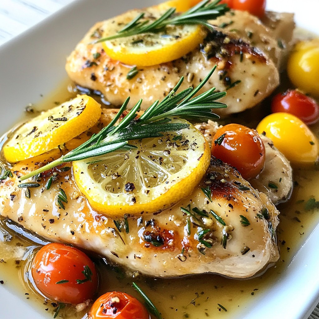 Zartes Crockpot Zitronen Rosmarin Hähnchen Rezept