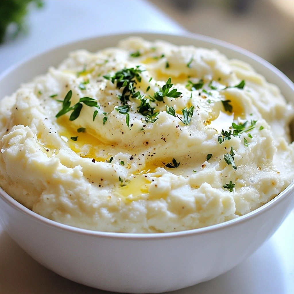 Crockpot Herb Garlic Mashed Cauliflower Rezept Genuss