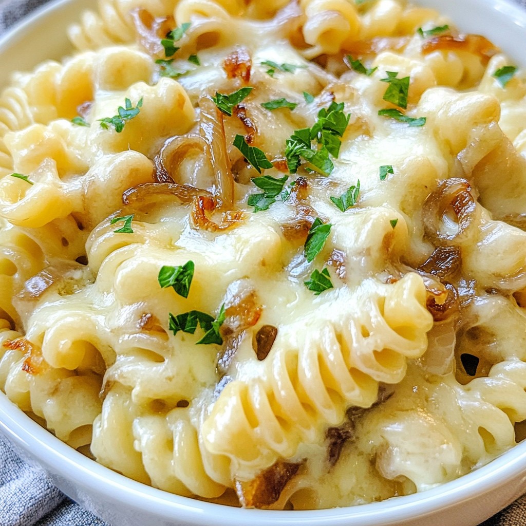One-Pot French Onion Pasta Einfache und leckere Mahlzeit