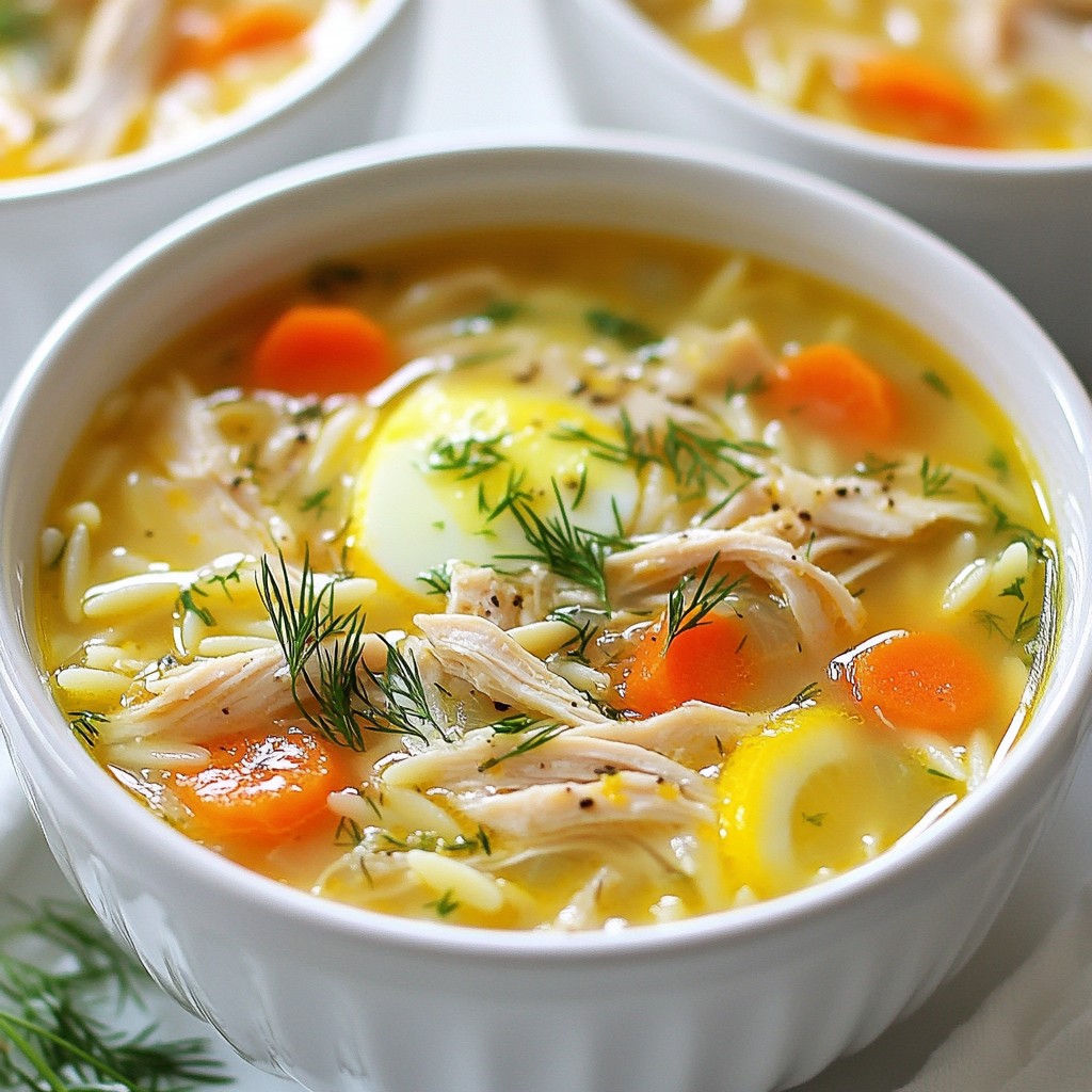 Griechische Zitronen-Hühnchensuppe Einfach und Lecker