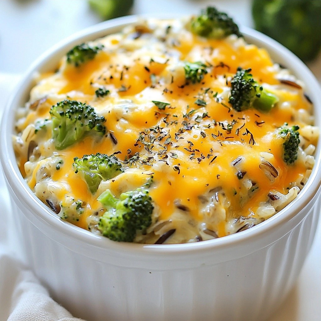 Cheesy Crockpot Wild Rice and Broccoli Bake Rezept
