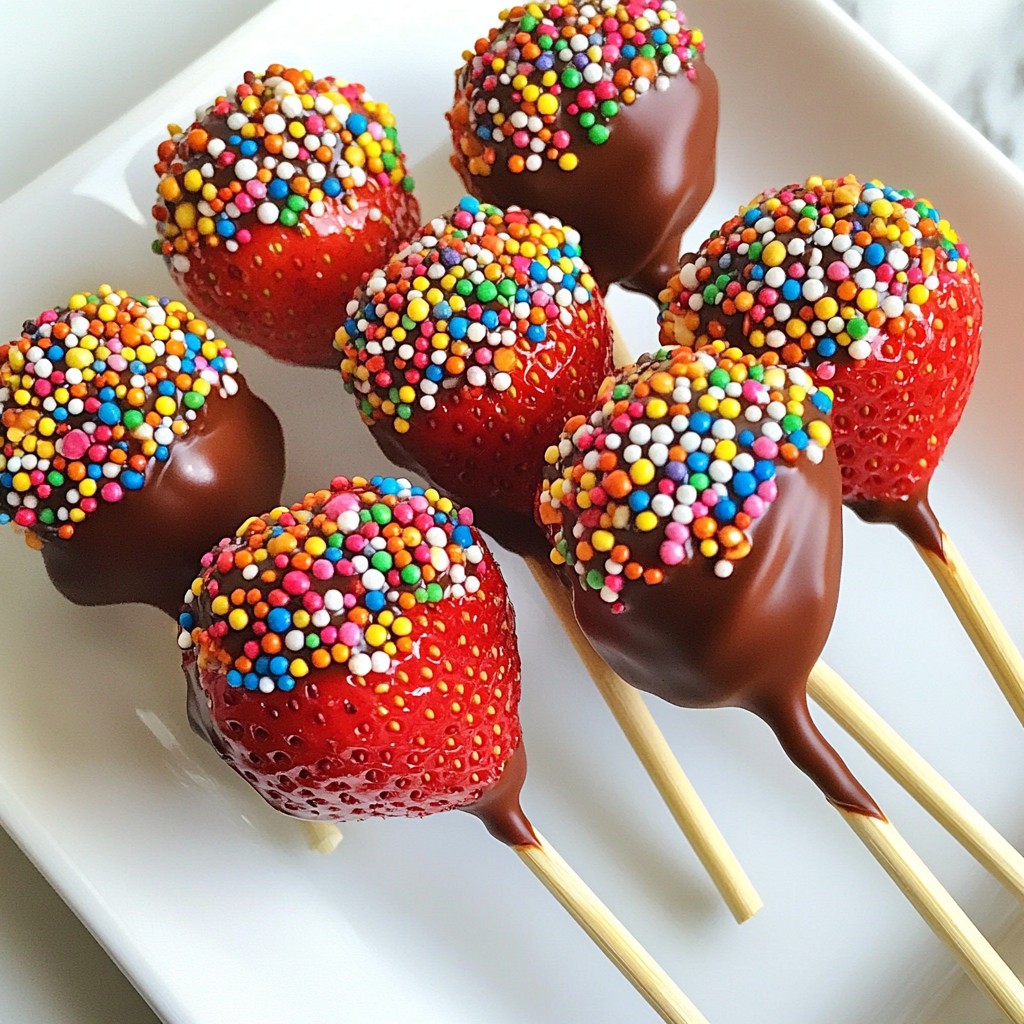 Schokoladenumhüllte Erdbeer-Pops Verführerische Leckerei