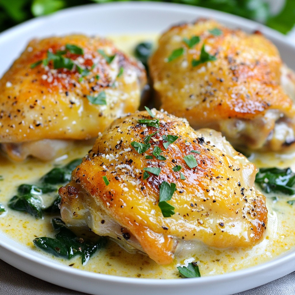 Crockpot Creamy Parmesan Chicken Thighs Einfache Mahlzeit