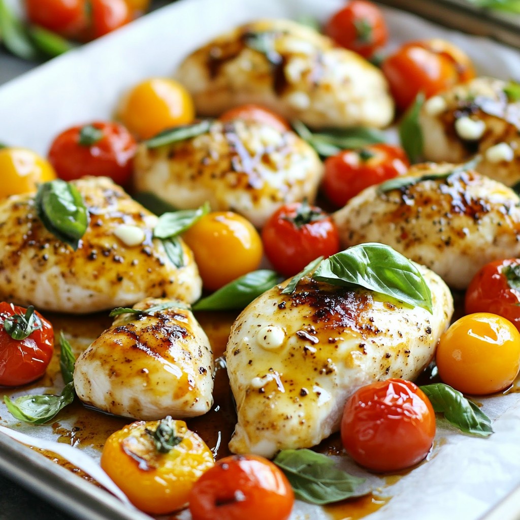 Caprese Chicken Sheet Pan Dinner Einfach und Köstlich