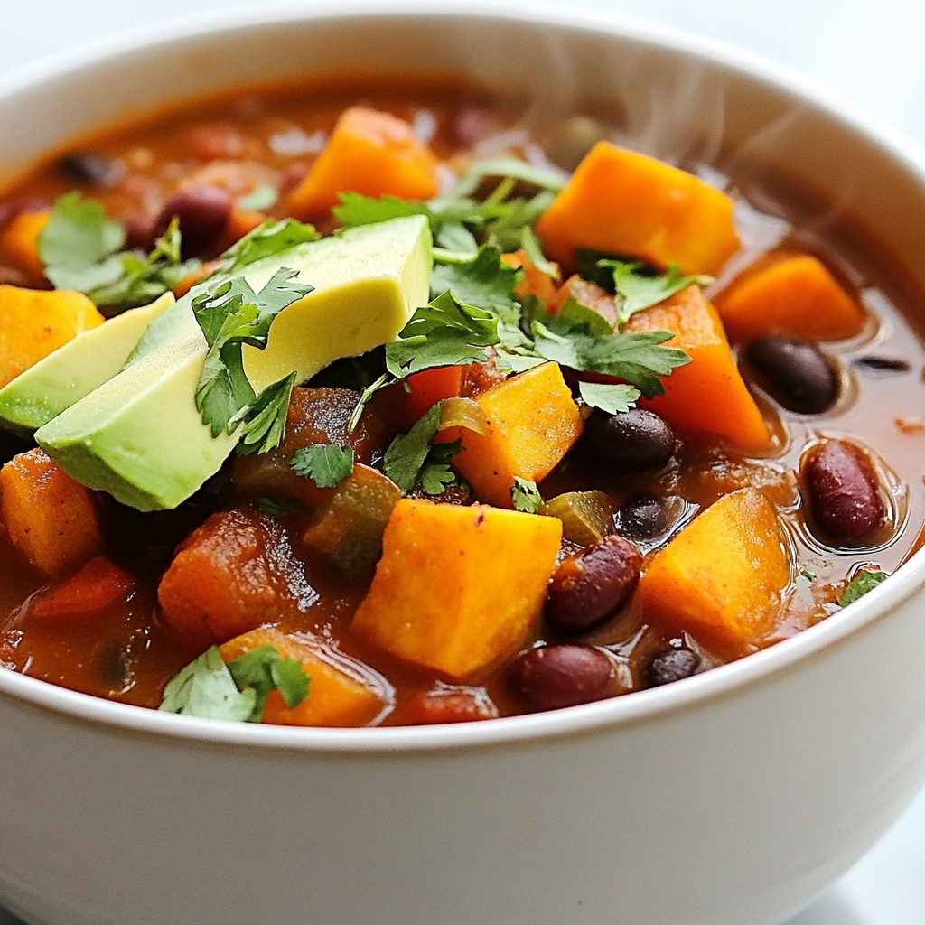 Vegan Sweet Potato Chili Nahrhafte und einfache Mahlzeit