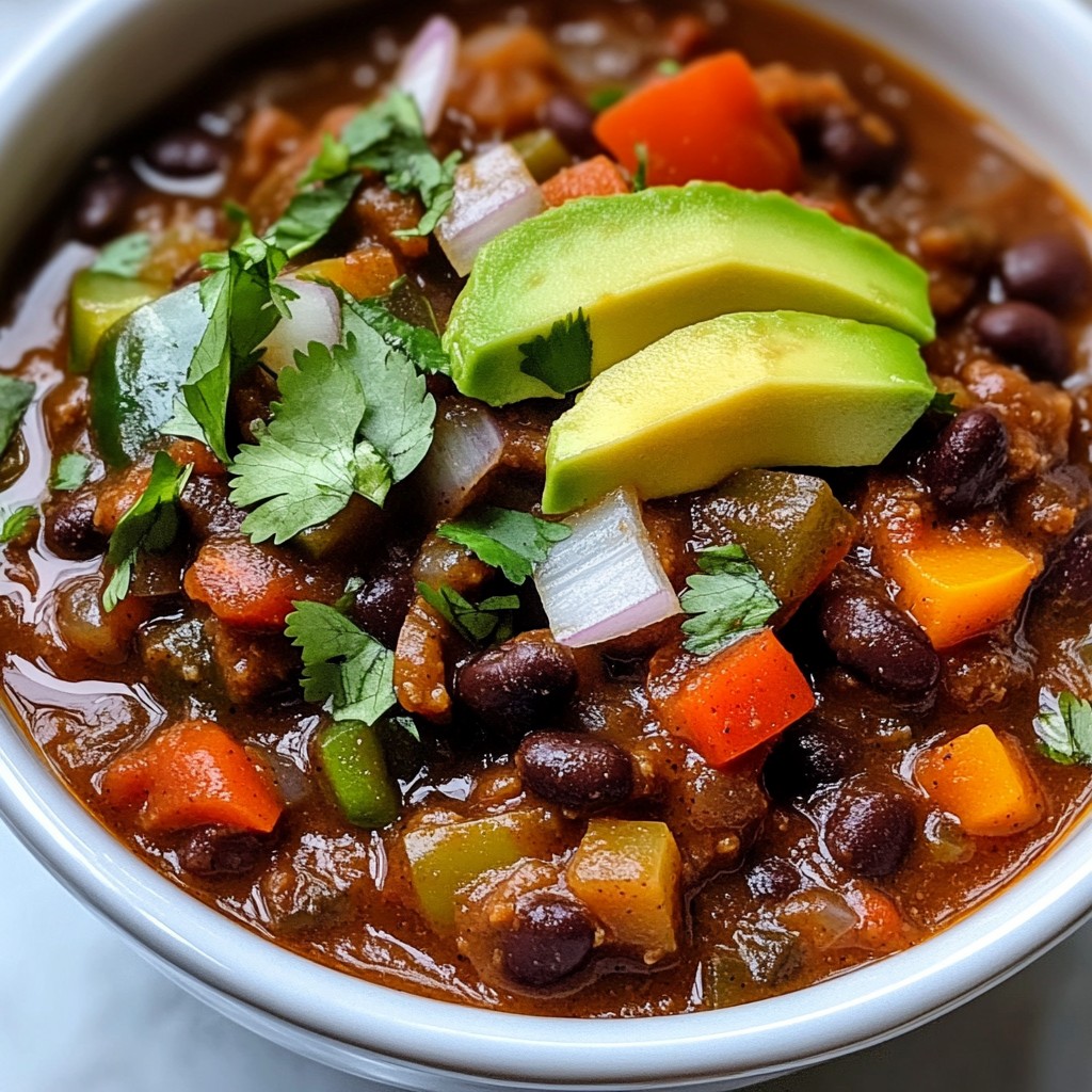 Zesty Crockpot Black Bean Chili Einfaches Rezept