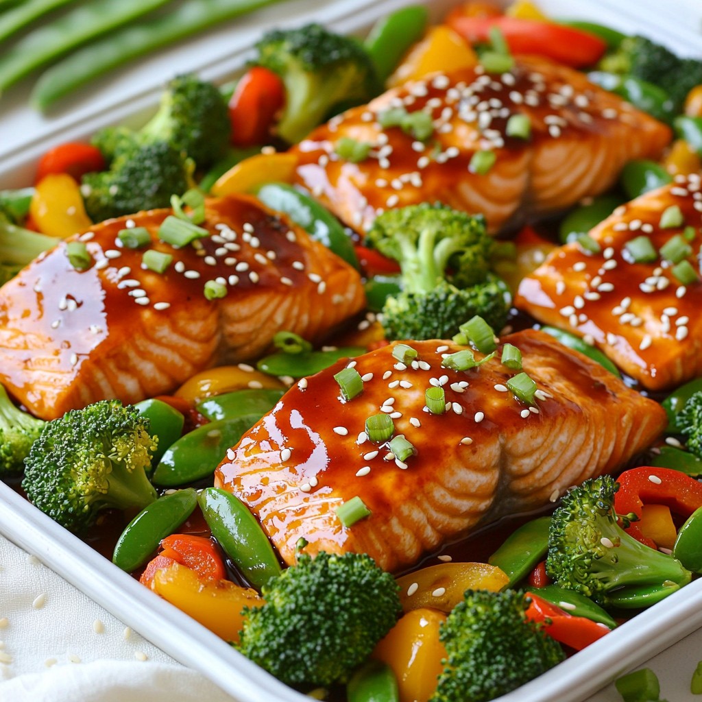 Sheet Pan Teriyaki Salmon Schnelle und einfache Mahlzeit