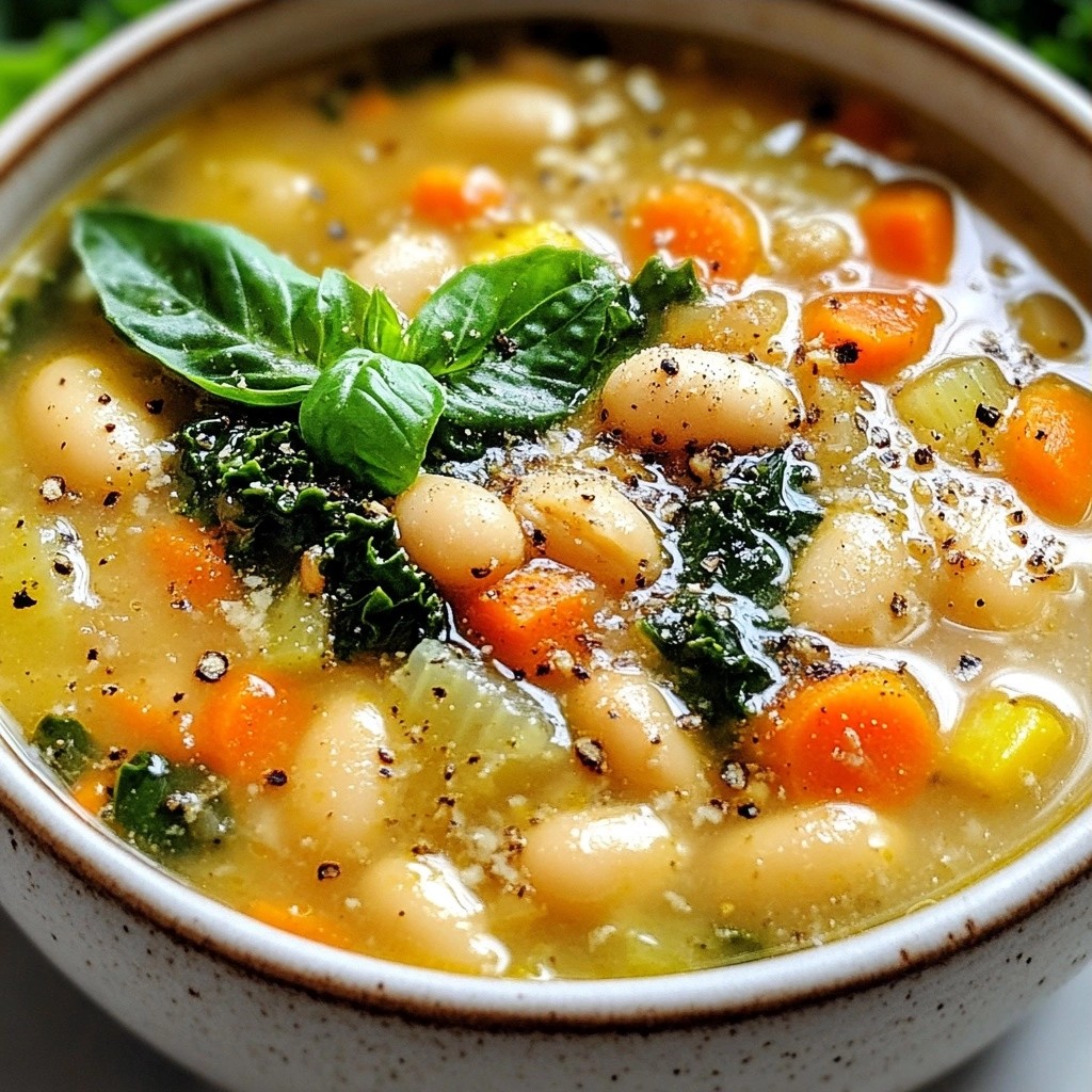Herzhaftes Slow Cooker Tuscan White Bean Soup Rezept