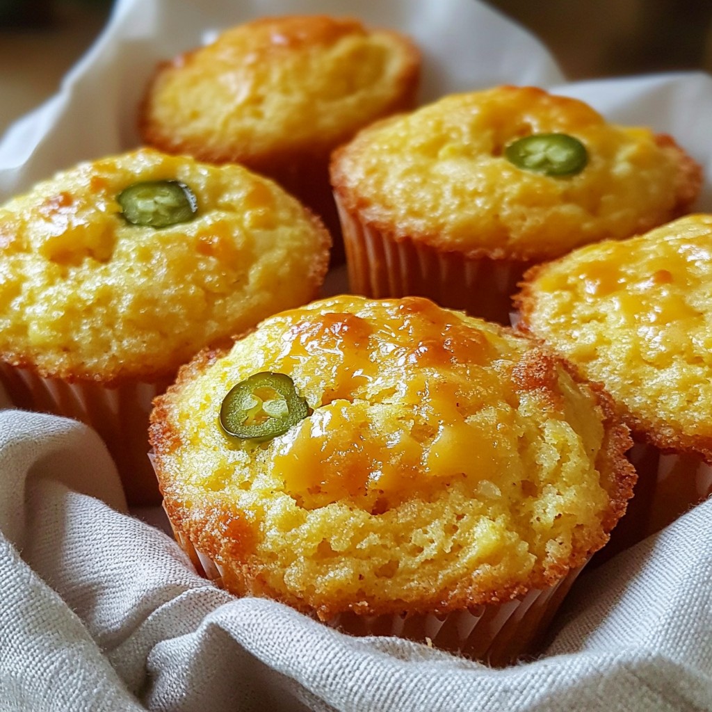 Cheddar Jalapeño Cornbread Muffins Köstlich und Einfach