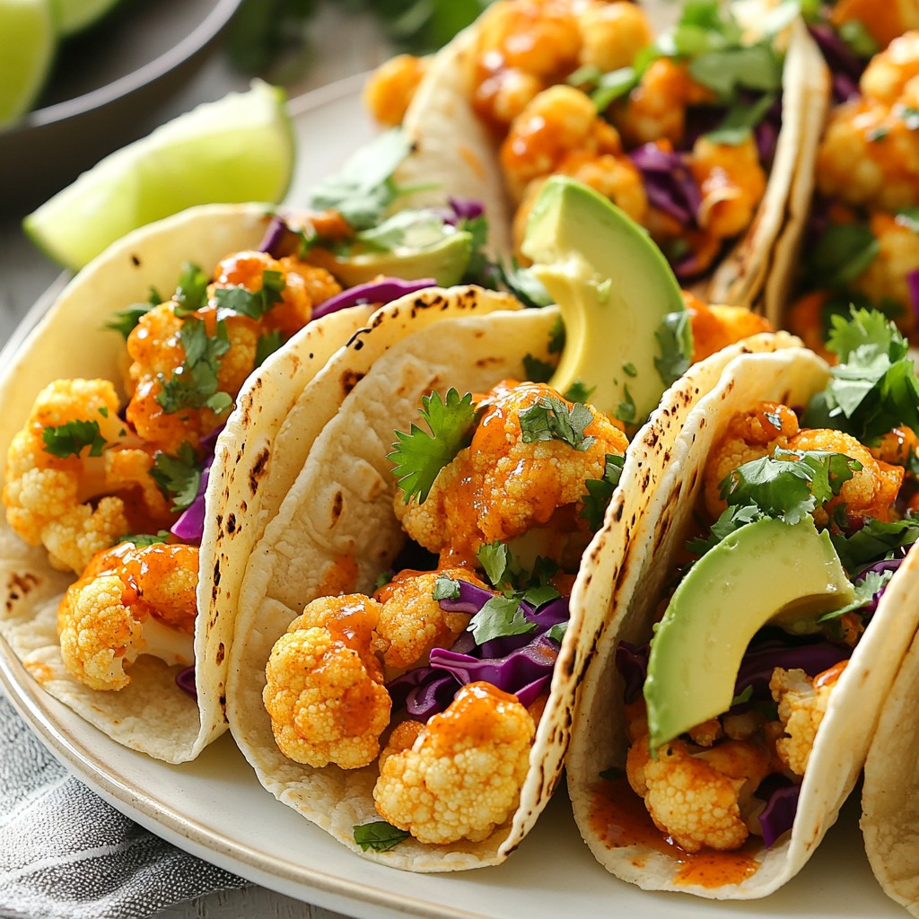 Vegan Buffalo Cauliflower Tacos für jeden Anlass