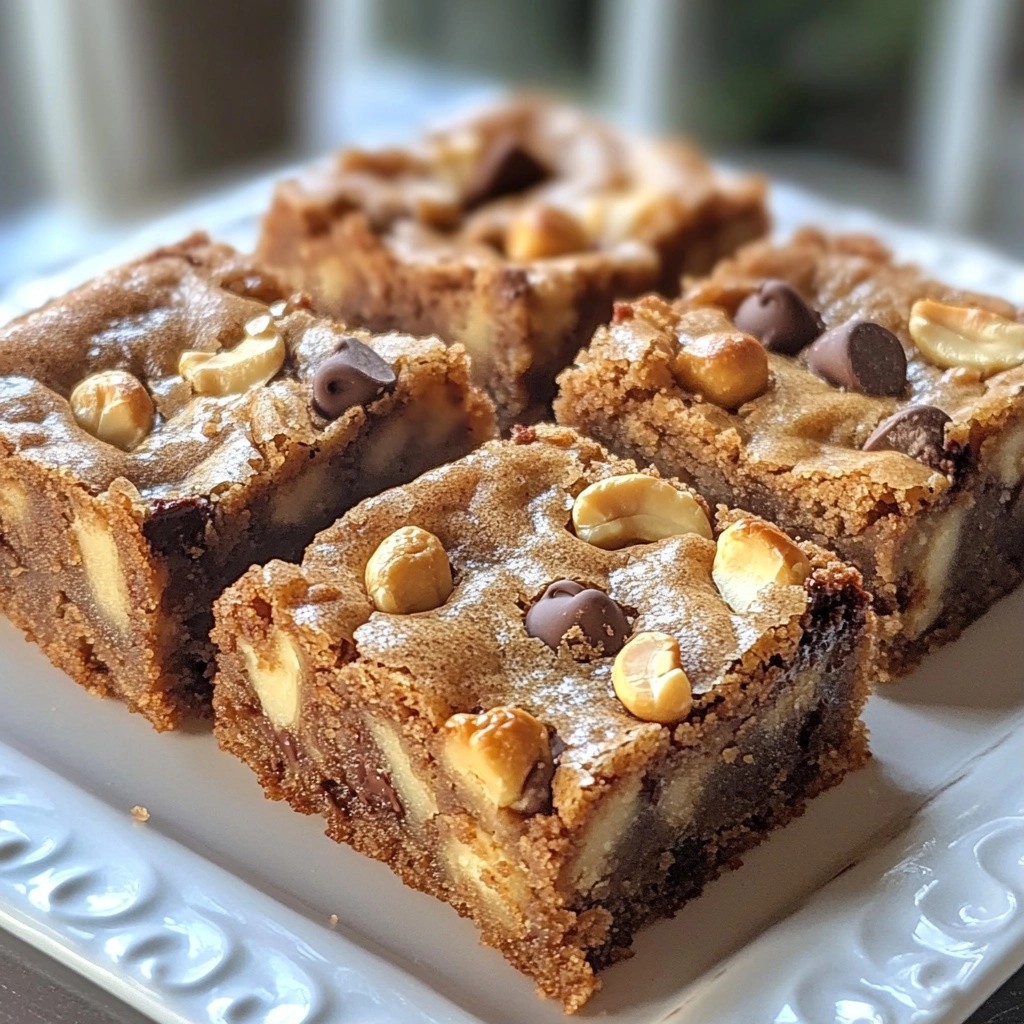 Schokoladenchip Blondies mit Zimt und Cashewnüssen lecker