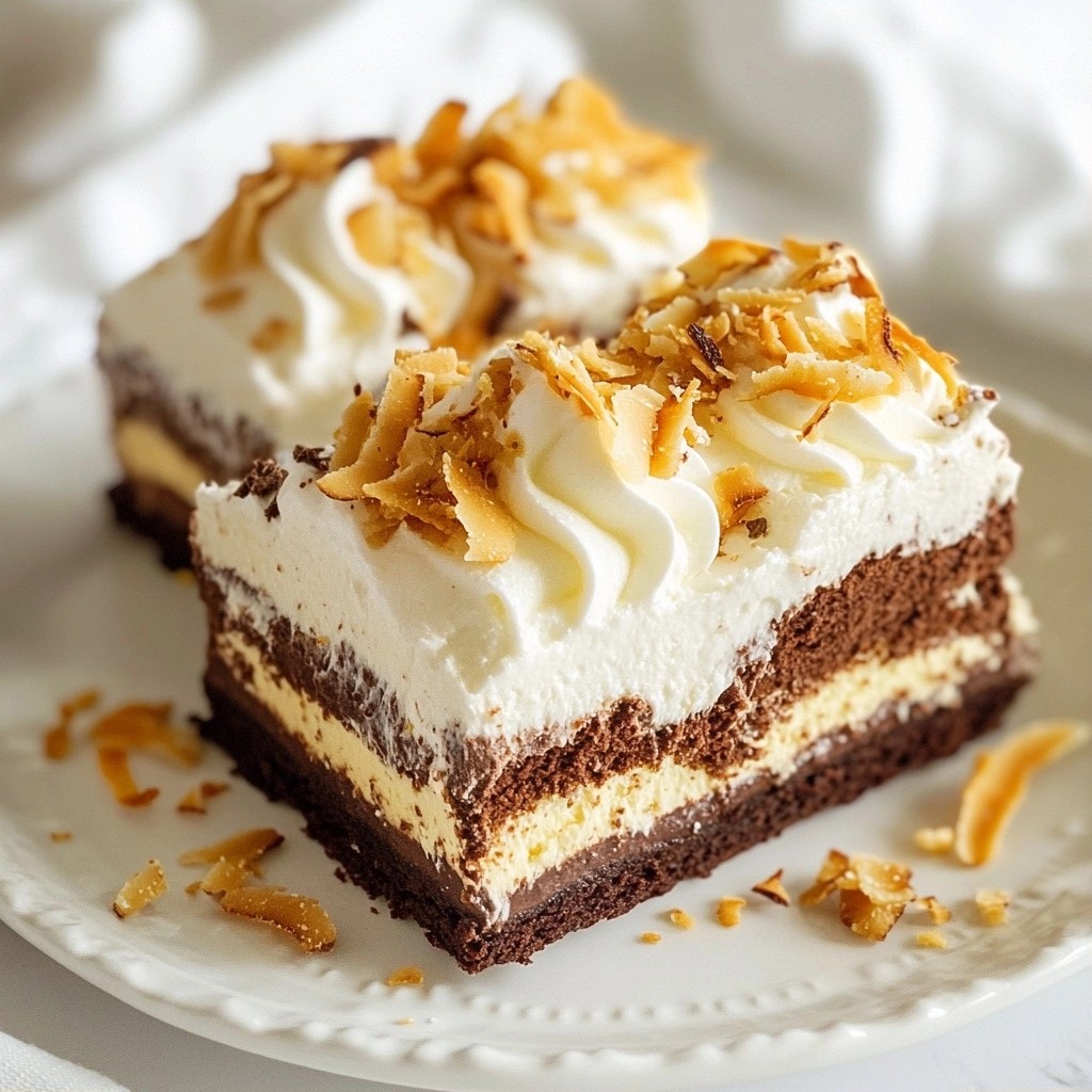 Zweifarbiger Schokoladenkuchen mit Kokoscreme Rezept